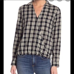 Madewell black and white check shirt size small.